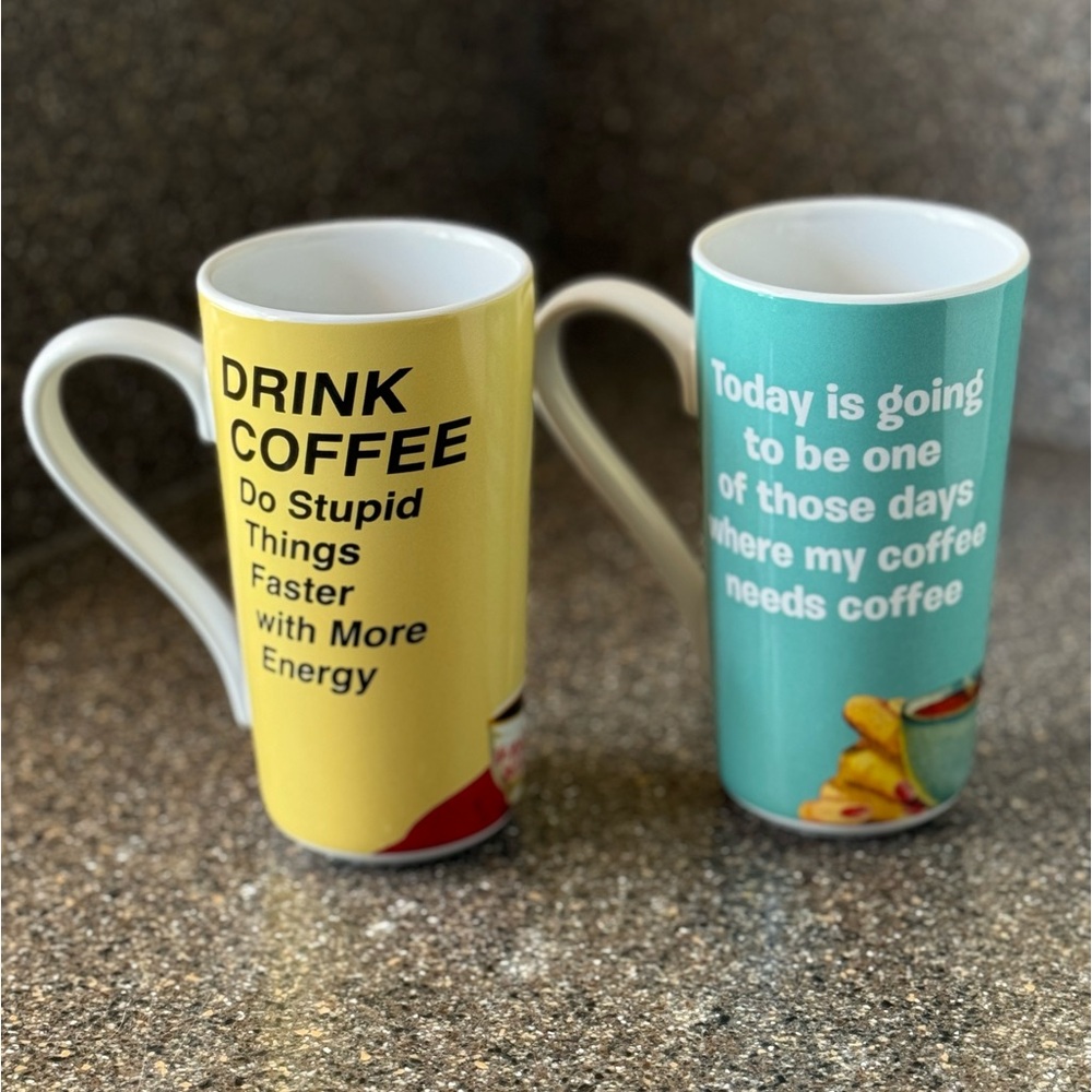 Kitschy Coffee Mugs - Pair